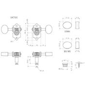 MECANIQUES GOTOH UK700-M5 HAP UKULELE BOUTONS CREME
