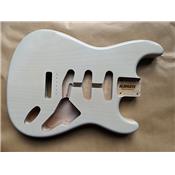 CORPS STRATOCASTER AULNE SEE THROUGH WHITE
