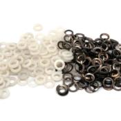 25 RONDELLES PLASTIQUE ET 25 METAL POUR BOUTONS MECANIQUES BASSE