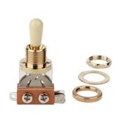 SELECTEUR TOGGLE 3P DORE EMBOUT IVOIRE IMPORT 3,3mm