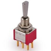 Mini Toggle Switch MEC ON/ON/ON TIGE PLATE DPDT Chrome