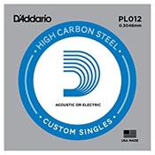 5 CORDES A L'UNITE D'ADDARIO HIGH CARBON STEEL GAUGE 12