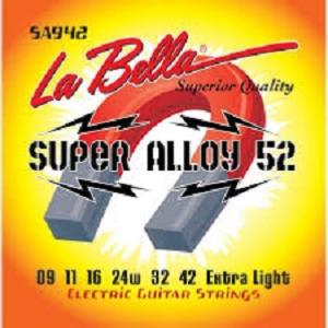 CORDES ELECTRIQUE LA BELLA SUPER ALLOY 52 9-42