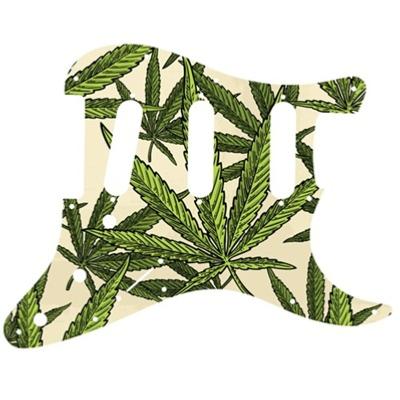 PICKGUARD STRAT SSS STANDARD FEUILLES DE CHANVRE GRAPHIC WD