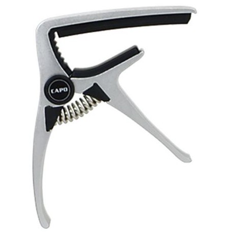 Capodastre Pour Guitare Folk Fire & Stone - Aluminium Poli Léger (50g) - Support Médiator Intégré - Appui Caoutchouc