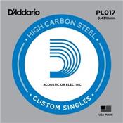 5 CORDES A L'UNITE D'ADDARIO HIGH CARBON STEEL GAUGE 17