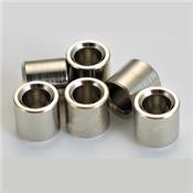 6 FERRULES GUITARE FLUSH-FIT NO LIP ACIER INOXYDABLE 9,5x9,4mm