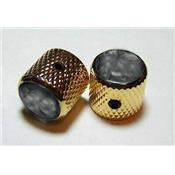 1 BOUTON POTENTIOMETRE DOME DORE TOP BLACK PEARL
