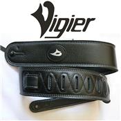 COURROIE GUITARE OU BASSE VIGIER CUIR DELUXE NOIRE