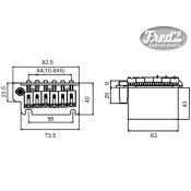 VIBRATO STRAT CHROME 2 POINTS 54mm PONTETS ACIER
