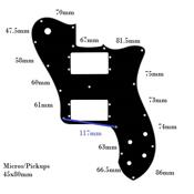 PICKGUARD MIJ TELE DELUXE NOIR 3 PLIS