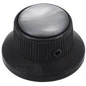 1 BOUTON STRAT METAL NOIR TOP BLACK PEARL 6mm