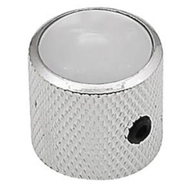 1 BOUTON DOME NICKEL TOP WHITE PEARL 6mm