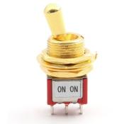MINI SWITCH GROS FORMAT ON/ON 6 PINS 12mm DORE