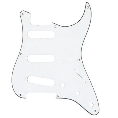 PICKGUARD SSS 8 TROUS BLANC 3 PLIS