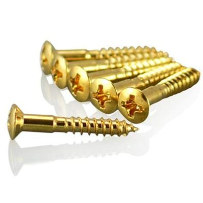 6 VIS CHEVALET GUITARE TETE CONIQUE DOREES 3x22mm