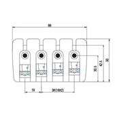 CHEVALET BASSE 4 CORDES CHROME PONTETS INDEPENDANTS