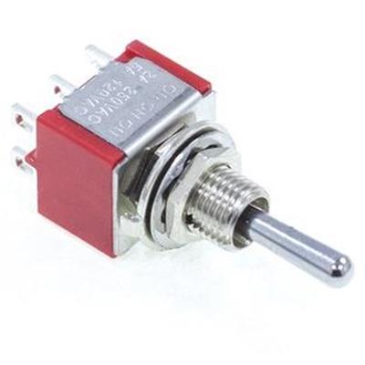 MINI TOGGLE SWITCH ON/ON/ON CHROME DPDT