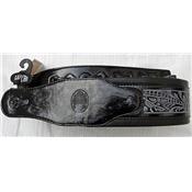 COURROIE GUITARE GAUCHO CARVED STELLAR NOIRE (65mm)