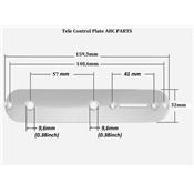 CONTROL PLATE TELE CHROME 34mm/9.6mm + SCREWS