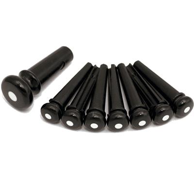 6 CHEVILLES GUITARE MARTIN NOIRES POINT BLANC 5mm