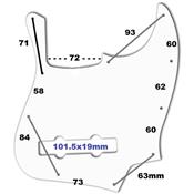 PICKGUARD JAZZ BASS 5 CORDES CREME 3 PLIS