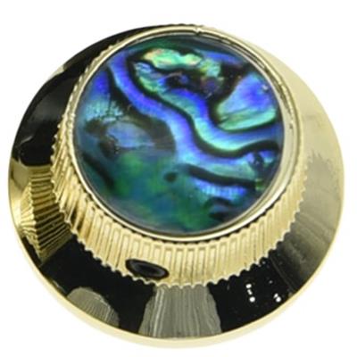 1 BOUTON STRAT METAL DORE TOP ABALONE 6mm