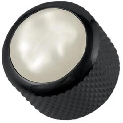 1 BOUTON POTENTIOMETRE DOME NOIR TOP BLACK PEARL ACRYLIC