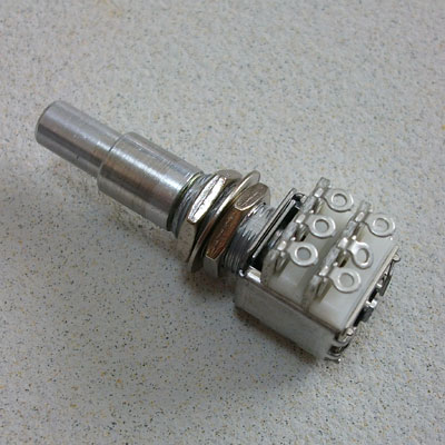 POTENTIOMETRE MINI DOUBLE ETAGE AUDIO 500K/500K SOLID SHAFT