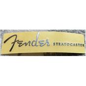LOGO FENDER STRATOCASTER AUTOCOLLANT ARGENT