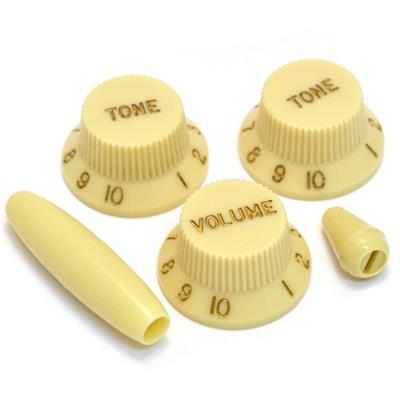 ACCASTILLAGE PLASTIQUE STRAT : BOUTONS ET EMBOUTS VINTAGE CREAM