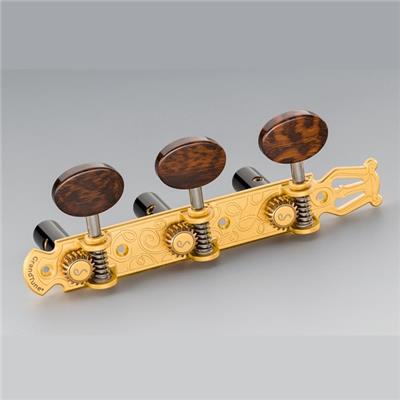 SCHALLER LYRA GRANDTUNE CLASSIC SATIN GOLD SNAKEWOOD AXES NOIRS