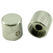 2 BOUTONS DOME PLAT LAITON CHROME US 18x18mm UNIVERSEL