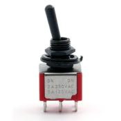 SWITCH ON/ON TIGE RONDE NOIR DPDT