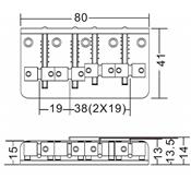 CHEVALET BASSE 4 CORDES VINTAGE CHROME PONTETS LAITON