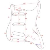 PICKGUARD STRAT SSS NOIR 8 TROUS 1 PLI ALLPARTS