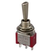 MINI SWITCH ON/ON CHROME 3 PINS SPDT TIGE PLATE