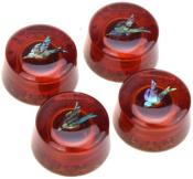 1 BOUTON LOUPE METRIQUE AMBRE AVEC MOTIF OISEAU ABALONE