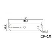 PLAQUE CONTROLE TELECASTER GOTOH CHROME GOTOH CP-10 + VIS 9,5mm
