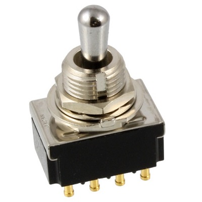 MINI SWITCH ON/ON/ON 4 POLES GROS BOUTON (12 terminaux)