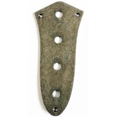 PLAQUE DE CONTROLE JAZZ BASS ANTIQUE SILVER 4 TROUS 9.5mm