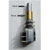 POTENTIOMETRE DUAL MINI DOUBLE ETAGE AUDIO 250K/250K SOLID SHAFT LAITON