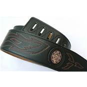 COURROIE GUITARE GAUCHO STICHED FLAMMES