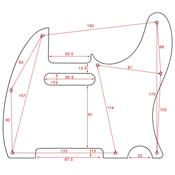 PICKGUARD TELE BLANC 3 PLIS US ALLPARTS