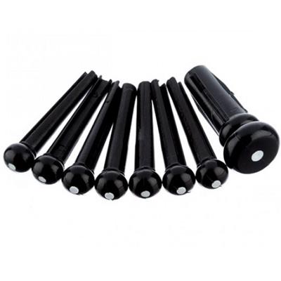 7 CHEVILLES GUITARE FENDER NOIRES POINT BLANC 5mm