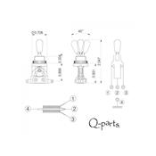 SELECTEUR TOGGLE 3P RELIC AGED NICKEL EMBOUT CREME AGE