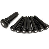 6 CHEVILLES GUITARE MARTIN NOIRES POINT BLANC 5mm