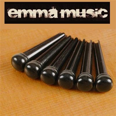 6 CHEVILLES GUITARE BOIS EBENE VERNIS 5.1mm
