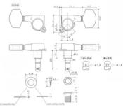MECANIQUES 3x3 GOTOH SG381-MG A BLOCAGE NOIRES BOUTONS TULIPE