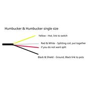 HUMBUCKER BLACK BRIDGE PICKUP CERAMIC 4 CONDUCTORS